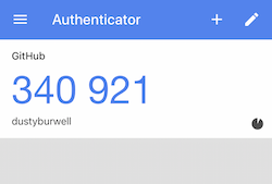 Screenshot of google authenticator